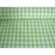 Een limekleurige boerenbont ruit van 10 x 10 mm. 100%katoen 1.45 mtr.br. 