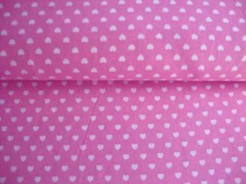 Mini hartje katoen Roze/wit 1264-11N