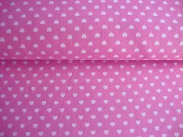 Mini hartje katoen Roze/wit 1264-11N