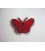 Vlinder applicatie Rood glitter 5 cm.