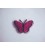 Vlinder applicatie Donkerpink glitter 5 cm.