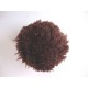 Een donkerbruin pom pom bolletje met een doorsnee van 7 cm.  Leuk voor het garneren van mutsen capes of kleding.