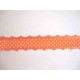 Sierband met stip en kantje Oranje  25mm
