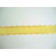Sierband met stip en kantje Geel  25mm