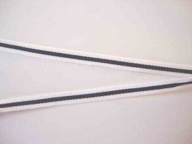 Sierband Wit met marine streep   O-846