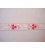 Sierband Wit met rood/roze bloem en randje   O-847