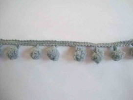 Bolletjesband pompom mini Grijs