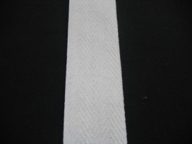 Wit keeperband. 100% katoen 4cm. breed
