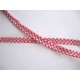 Paspelband. Rode boerenbont ruit.  12 mm breed  Polyester/katoen