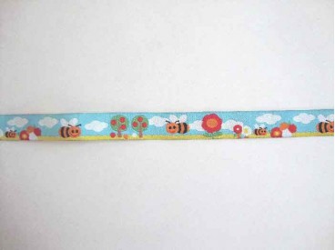 Sierband Dieren Aqua met bijen 15mm
