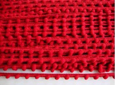 Sierband Pom pom mini mini Rood