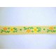 Sierband Bloem zachtgeel met geel/oranje bloem en schulprandje 20mm
