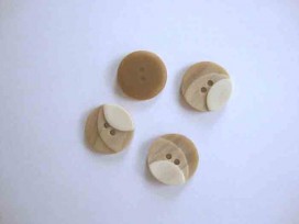 Kunststof knoop 3 kleurig Zand 18mm. 1-18  Serie 1