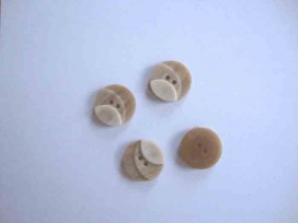 Kunststof knoop 3 kleurig Zand 15mm. 1-15  Serie 1