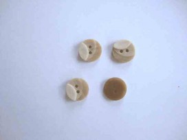 Kunststof knoop 3 kleurig Zand 12mm. 1-12  Serie 1