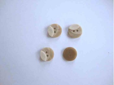 Kunststof knoop 3 kleurig Zand 12mm. 1-12  Serie 1