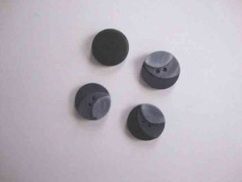 Kunststof knoop 3 kleurig Grijs 15mm. 103-15  Serie 1