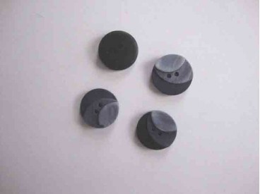 Kunststof knoop 3 kleurig Grijs 15mm. 103-15  Serie 1