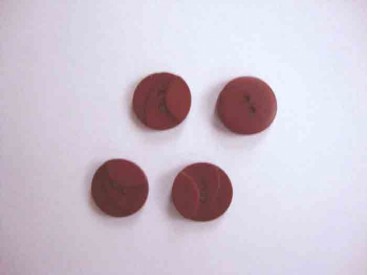 Kunststof knoop 3 kleurig Warmrood 18mm. 504-18  Serie 1