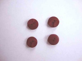 Kunststof knoop 3 kleurig Warmrood 12mm. 504-12  Serie 1