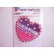 Hartjes applicatie Jeansbl. met hartjes en roze streep