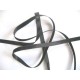 Donkergrijs satijnlint double face van 6 mm breed.