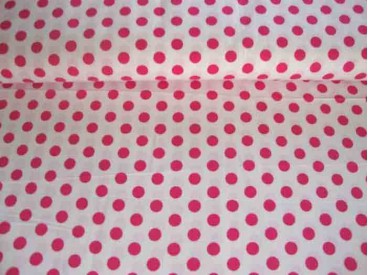 Middelstip katoen Wit/pink 5572-17N