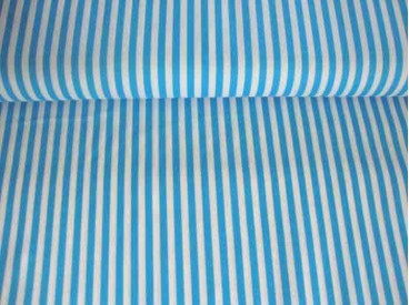 Lengtestreep katoen Aqua/wit 5574-4N