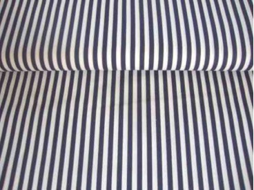 Lengtestreep Donkerblauw/wit katoen 5574-08