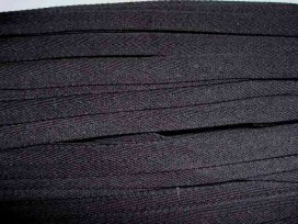 Zwart keperband van 14 mm. breed. 100% polyester