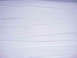 Wit keperband van 14 mm. breed. 100% polyester 