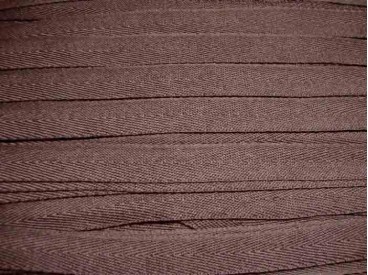 Donkerbruin keperband van 14 mm. breed. 100% polyester