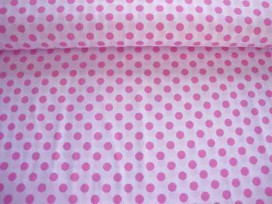 Middelstip katoen Wit/Roze 5572-11N