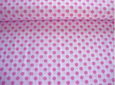 Middelstip katoen Wit/Roze 5572-11N