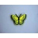Een opstrijkbare vlinder applicatie van 3 x 2.5 cm. Neon geel