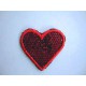 Hartjes applicatie Glitter Rood met rood randje