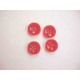 Kunststof knoop 4 gaats doorschijnend Rood 18mm. 411-S4