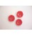 Kunststof knoop 4 gaats doorschijnend Rood 20mm. 412-S4