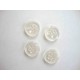 Kunststof knoop 4 gaats doorschijnend Wit 18mm. 423-S4