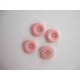 Kunststof knoop 4-gaats Roze 15mm. 477-S6