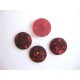Kunststof 2 gaats knoop Rood met zwarte vlek 20mm. 512-S7
