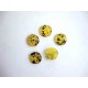 Kunststof 2 gaats knoop Geel met zwarte vlek 15mm. 520-S7