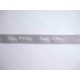 Ripsband Happy Birthday Grijs 15mm. 1220-012H