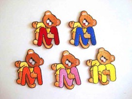 Letter applicatie Beer M  Roze