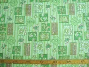 Dapper katoen Lime lengtestreep met blokjes