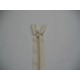 Creme kleurige deelbare fijne rits. 60 cm. lang 