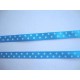 Satijnband Aqua met stip 8 mm