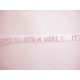Ribsband wit/roze It's a Girl! 10mm. 1202-B-05