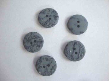 Bizzkids en Roos knoop  Blauw/grijs gevlekt 22mm. 5466