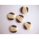 Serie knoop 4-gaats Creme/bruin gestreept 25mm. sk915